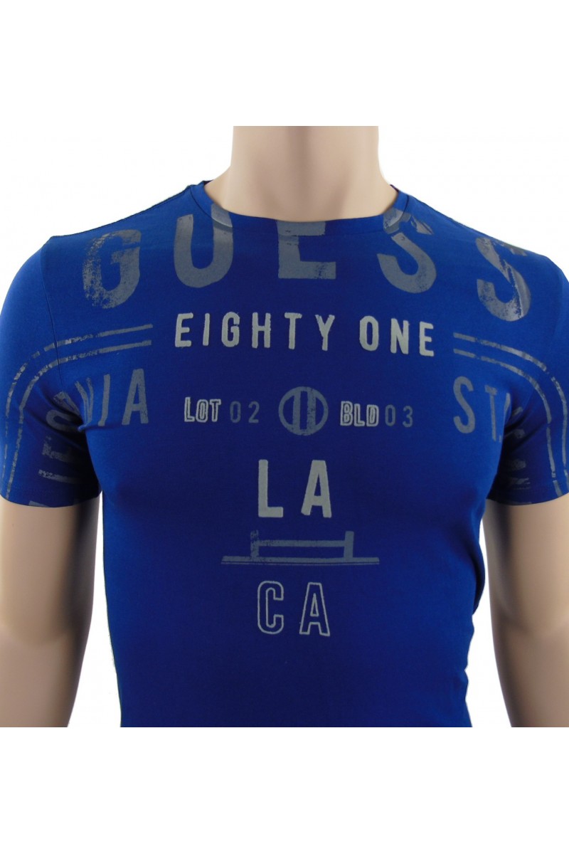 T shirt guess manches courtes Homme M63I50 Bleu