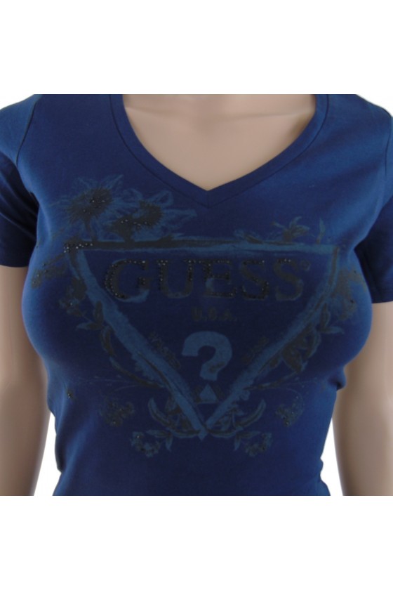 T shirt Guess manches courtes Femme W63I47 Bleu marine