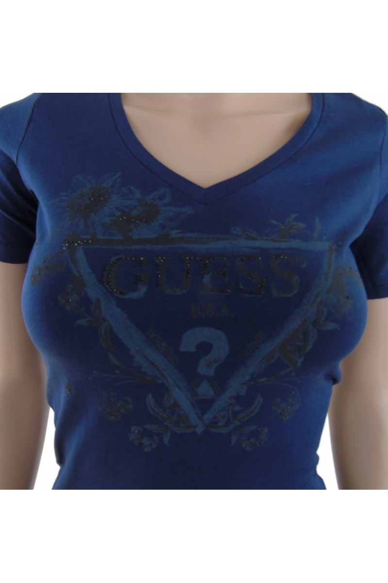 T shirt Guess manches courtes Femme W63I47 Bleu marine