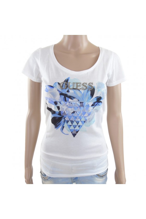 T shirt Guess manches courtes Femme W62I06 Blanc