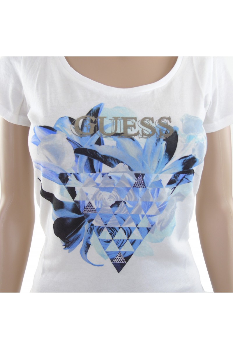 T shirt Guess manches courtes Femme W62I06 Blanc