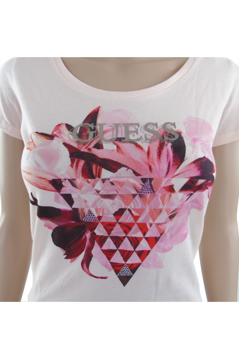 T shirt Guess manches courtes Femme W62I06 Rose