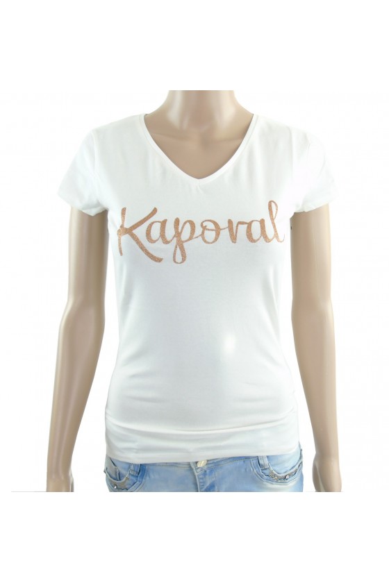 Tee shirt Kaporal manches courtes femme TODD Blanc