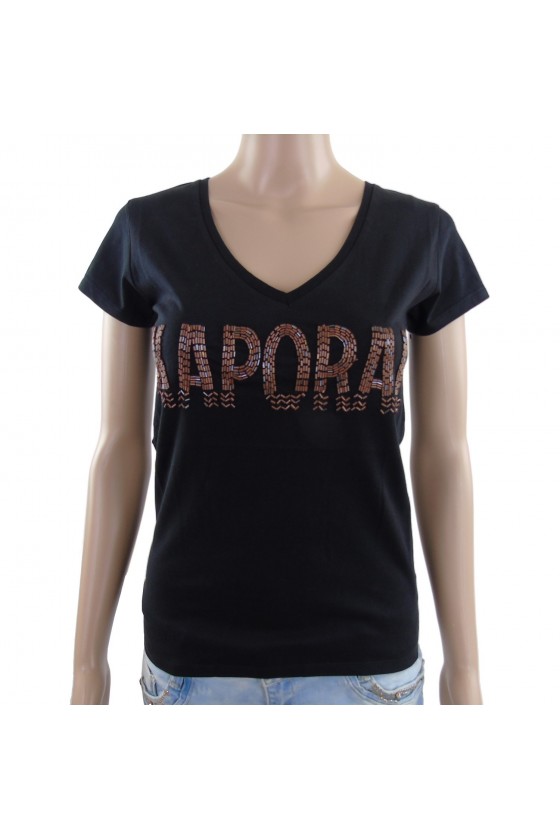 Tee shirt Kaporal manches courtes femme TOUPO noir