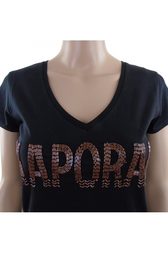 Tee shirt Kaporal manches courtes femme TOUPO noir