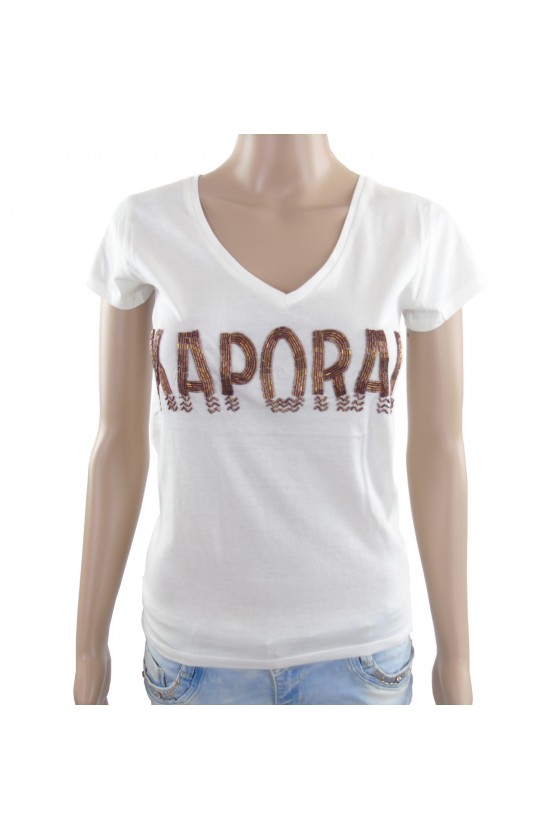 Tee shirt Kaporal manches courtes femme TOUPO Blanc