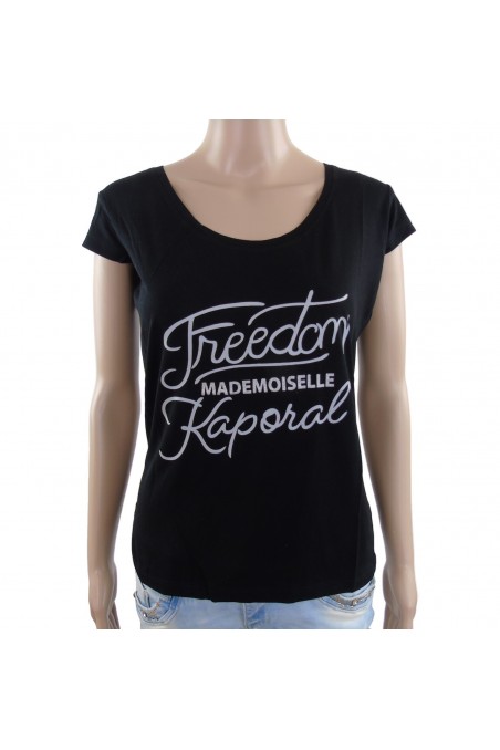 Tee shirt kaporal manches courtes  femme TIREX noir