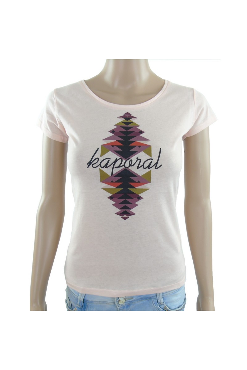 Tee shirt kaporal manches courtes femme TRAX rose