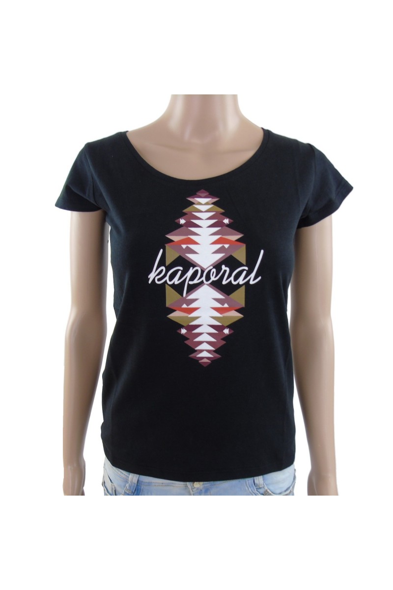 Tee shirt kaporal manches courtes femme TRAX noir