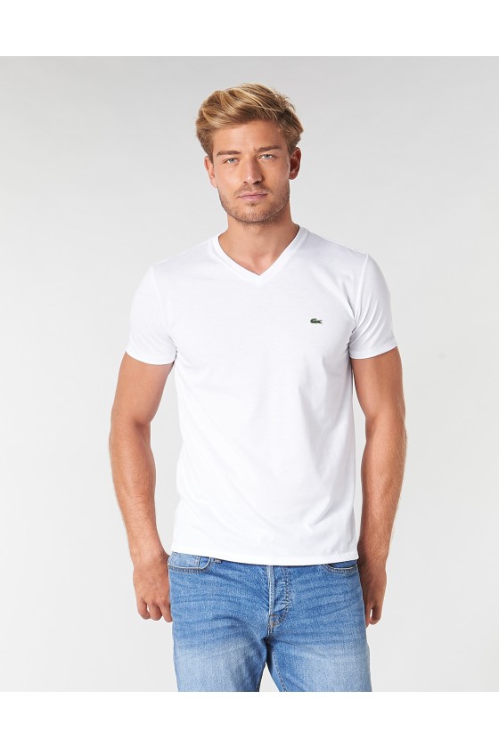 T-shirt hommes Lacoste TH6710 Blanc