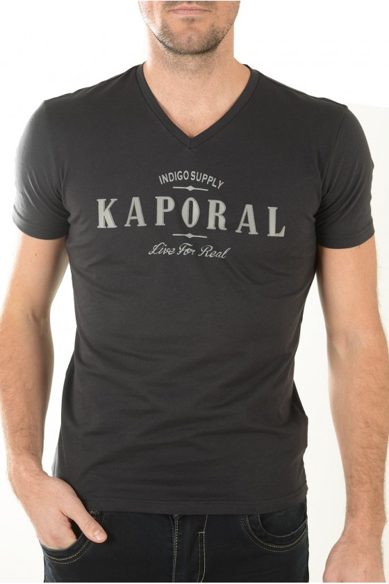 Tee shirt Kaporal manches courtes homme CODY Carbone