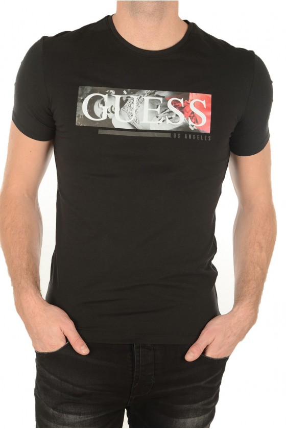 Tee shirt Guess manches courtes Homme M72I28 Noir