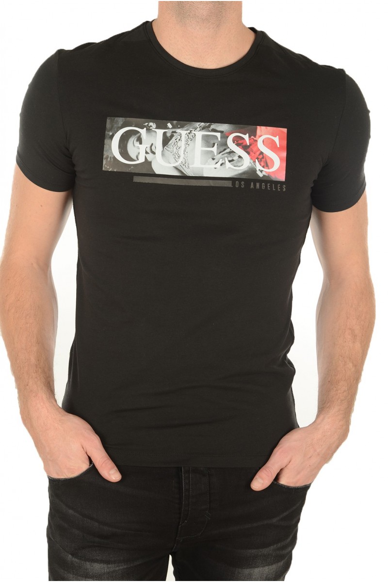 Tee shirt Guess manches courtes Homme M72I28 Noir