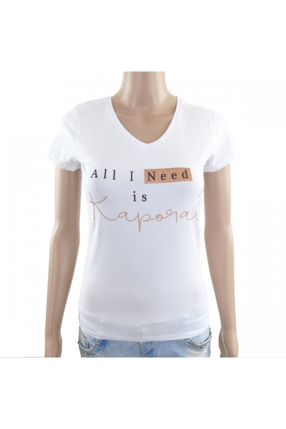 Tee shirt Kaporal femme manches courtes COBAL WHITE