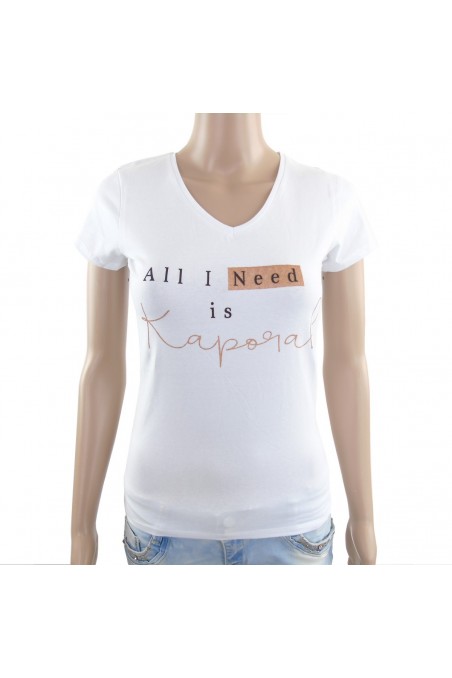 Tee shirt Kaporal femme manches courtes COBAL WHITE