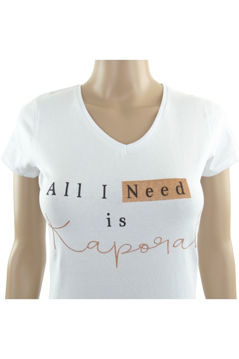 Tee shirt Kaporal femme manches courtes COBAL WHITE