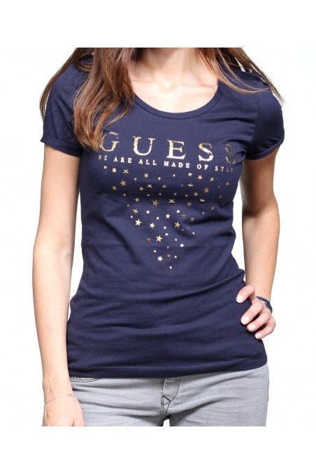 Tee shirt Guess femme manches courtes W74I19 Bleu