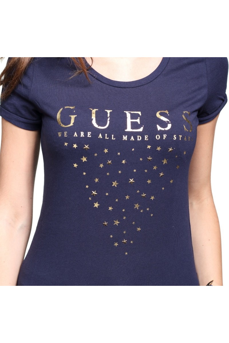 Tee shirt Guess femme manches courtes W74I19 Bleu