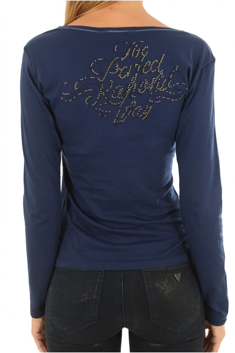 Tee shirt kaporal femme manches longues Babel Bleu