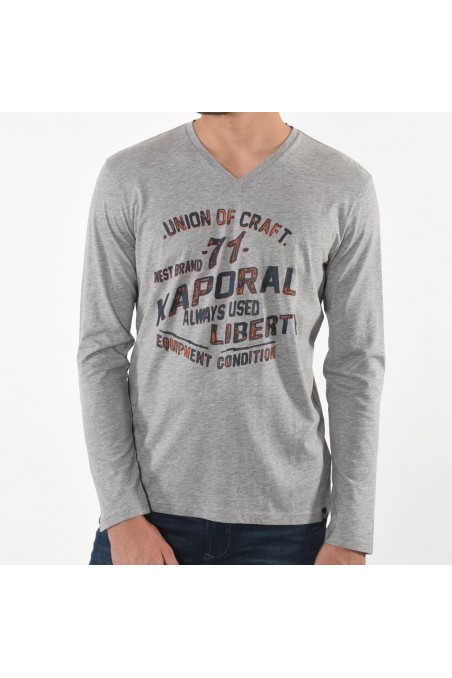 Tee shirt Kaporal homme manches longues Mark grey