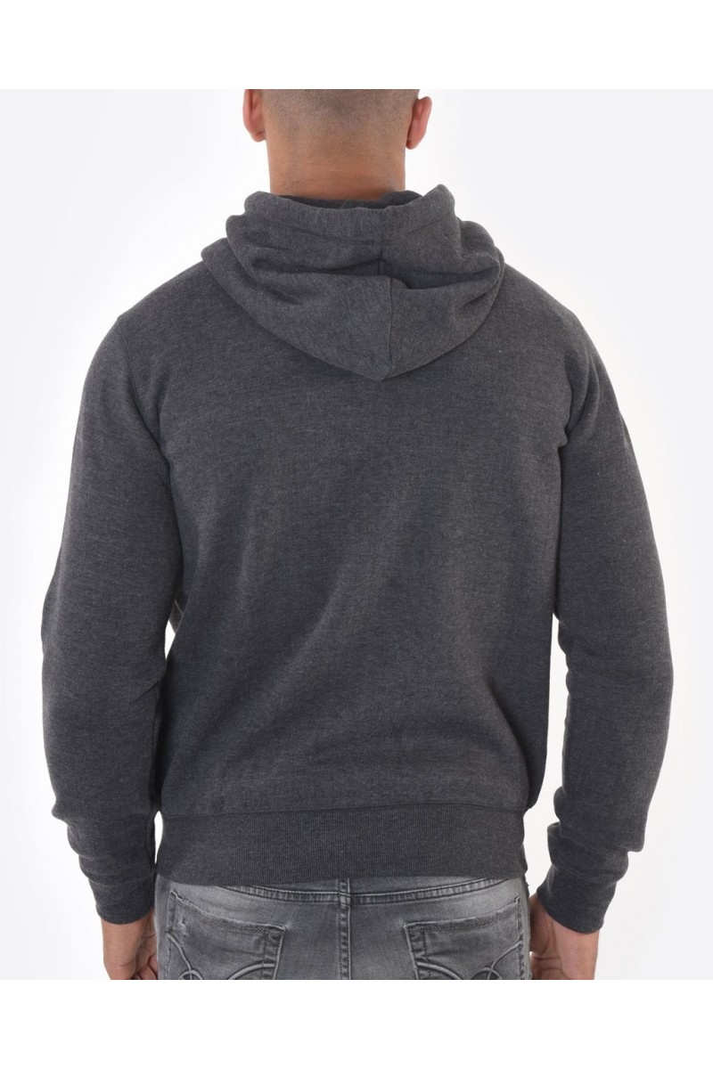 Sweat molleton zippé à capuche Kaporal MUZAK dark grey melanged