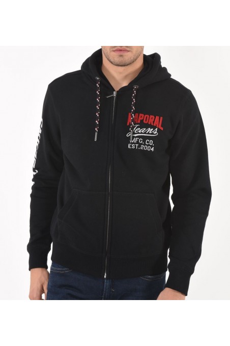 Sweat molleton zippé à capuche Kaporal MUZAK Black