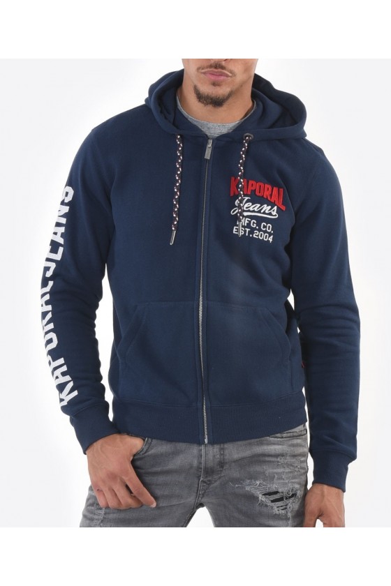 Sweat molleton zippé à capuche Kaporal MUZAK Navy