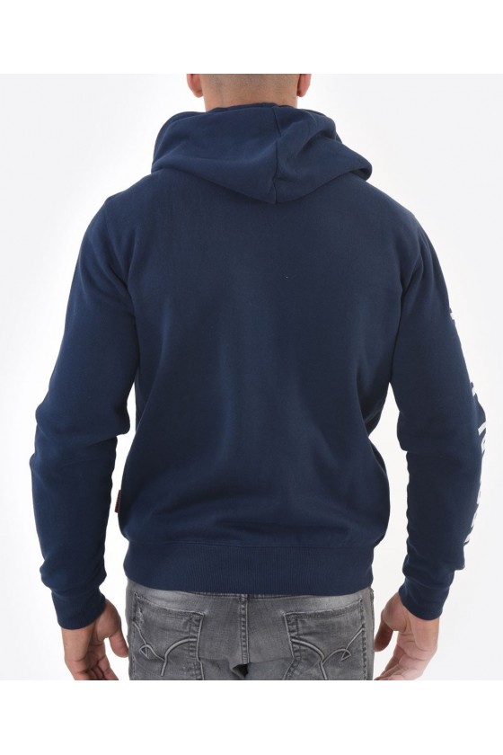 Sweat molleton zippé à capuche Kaporal MUZAK Navy