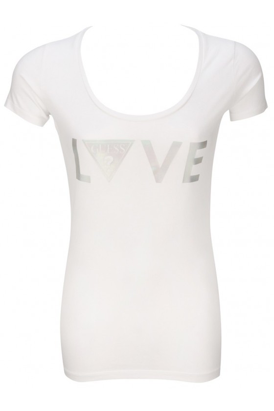 Tee shirt guess femme manches courtes W51I05 Blanc