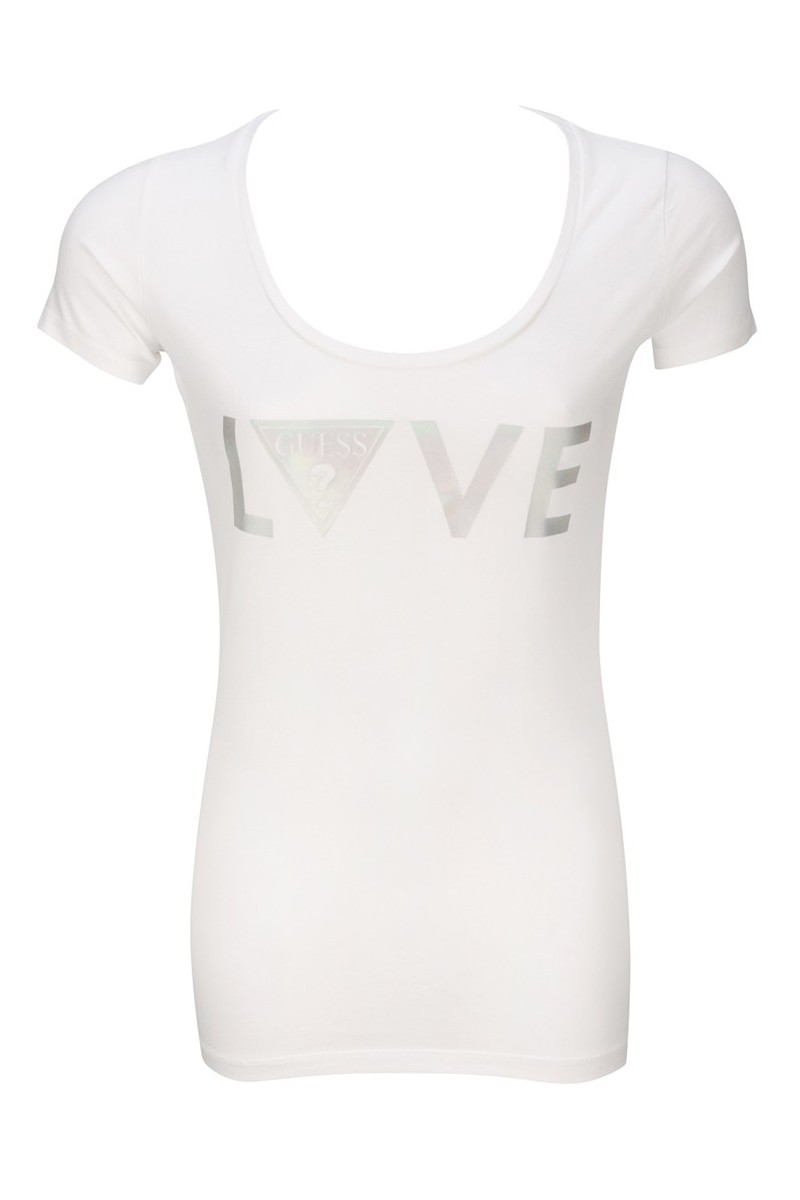 Tee shirt guess femme manches courtes W51I05 Blanc