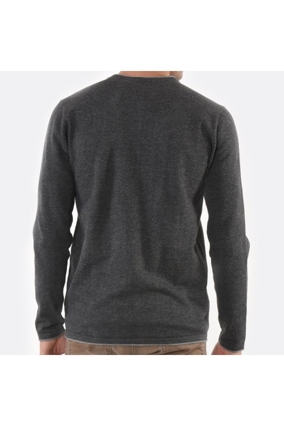 Pull chiné Kaporal homme MINKO dark grey melanged