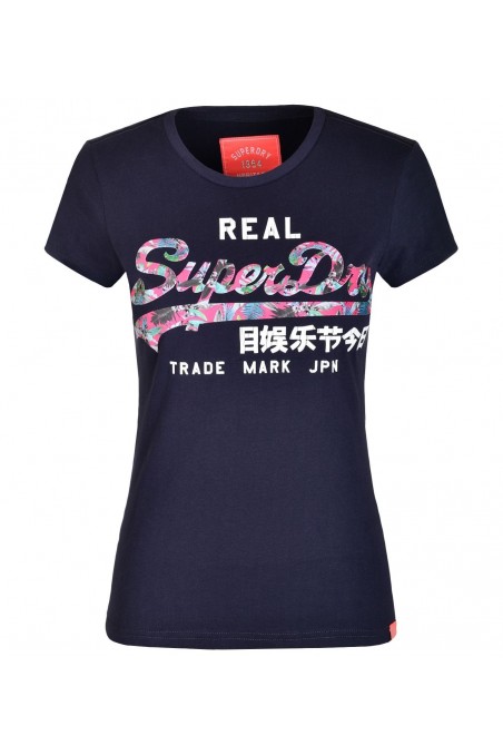 T shirt superdry manches courtes femme G10002HQDS Bleu