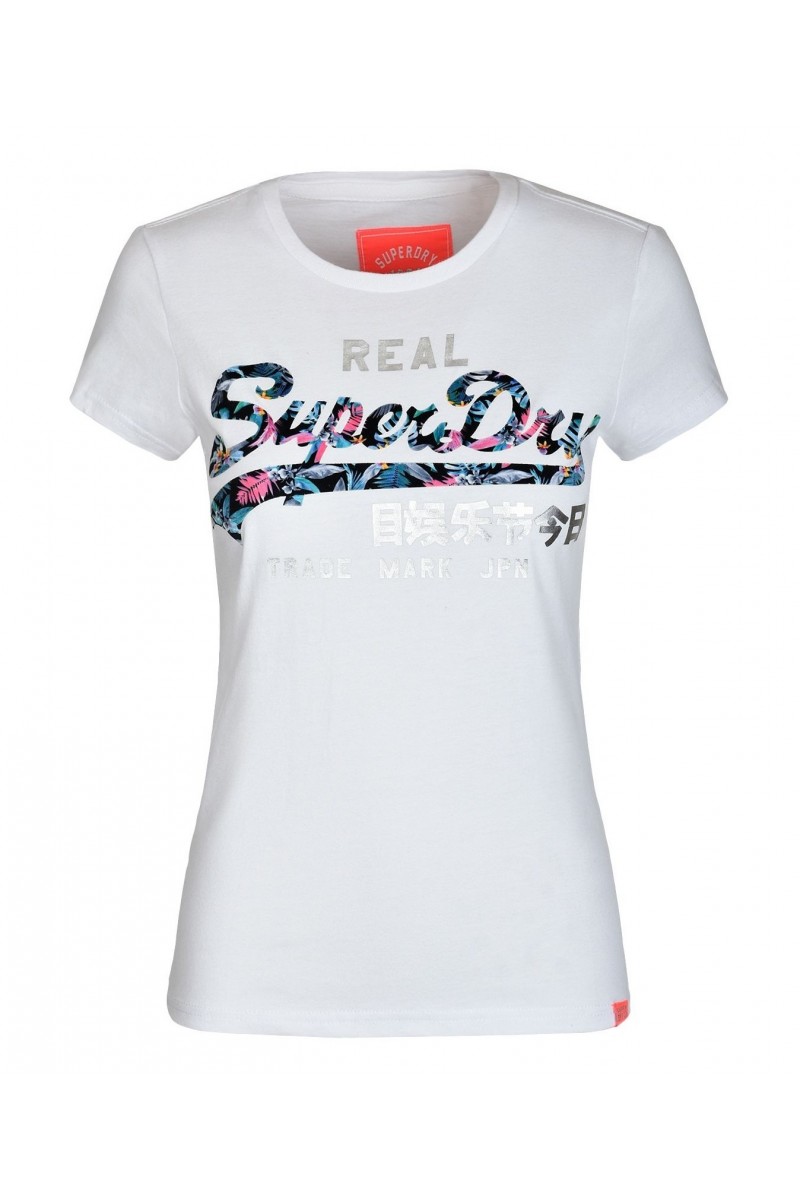 T shirt superdry manches courtes femme G10002HQDS Blanc