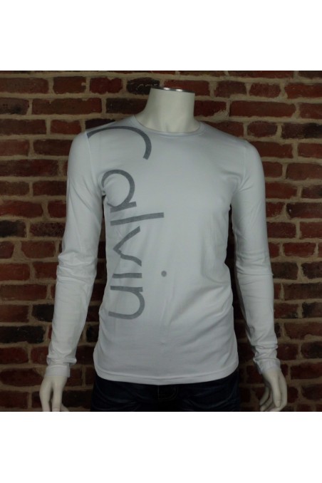 T shirt Calvin Klein homme manche longue CMP27U Blanc