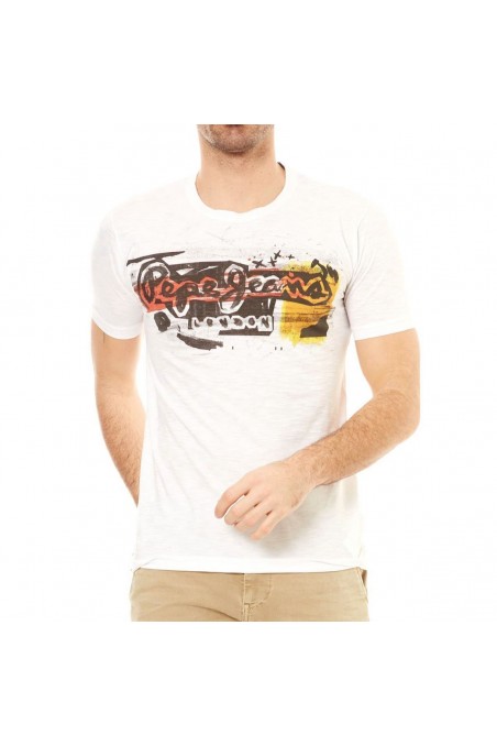 T shirt Pepe jeans manches courtes homme AMERSHAM PM504034 White