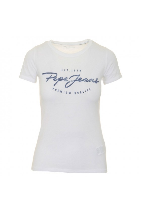 T shirt pepe jeans manches courtes femme CHARLEEN PL502825 White