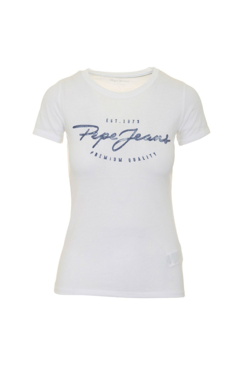 T shirt pepe jeans manches courtes femme CHARLEEN PL502825 White
