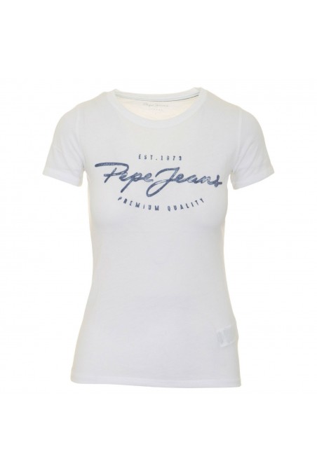 T shirt pepe jeans manches courtes femme CHARLEEN PL502825 White