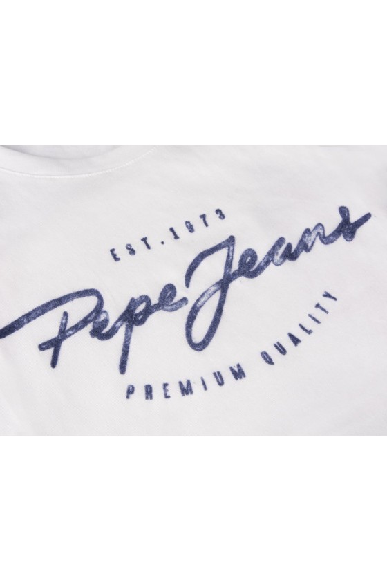 T shirt pepe jeans manches courtes femme CHARLEEN PL502825 White