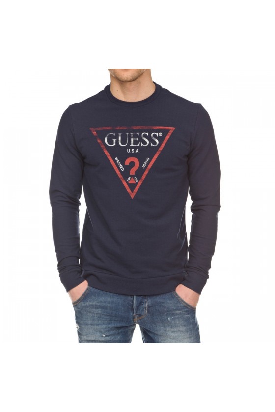 Pull Guess homme M81Q00 G720 Bleu