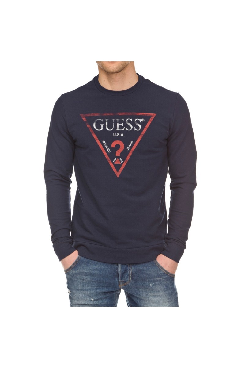 Pull Guess homme M81Q00 G720 Bleu