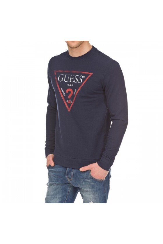 Pull Guess homme M81Q00 G720 Bleu