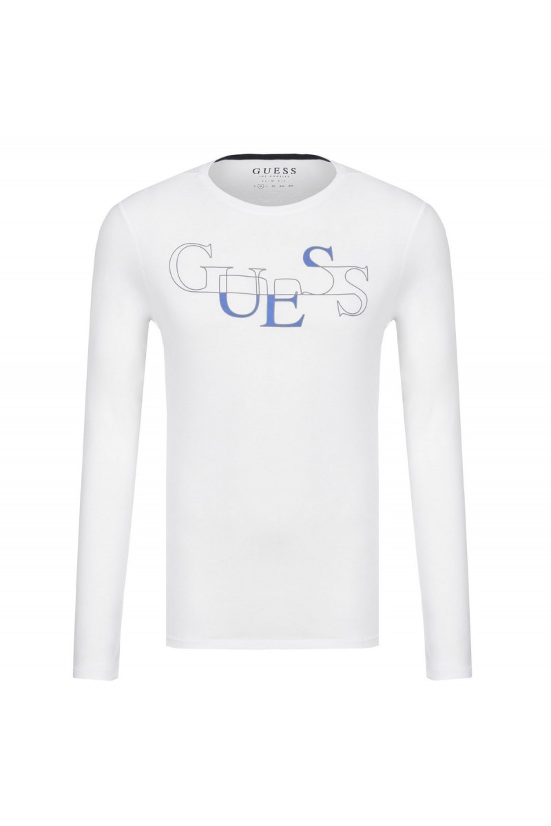 T shirt Guess manches longues homme M81I06 A000 Blanc