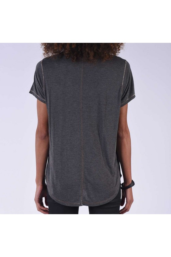 T shirt kaporal manches courtes femme THELA dark grey