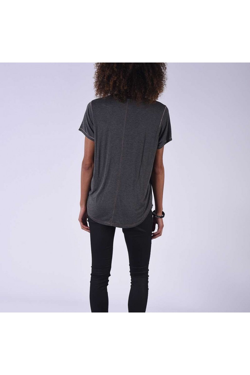 T shirt kaporal manches courtes femme THELA dark grey