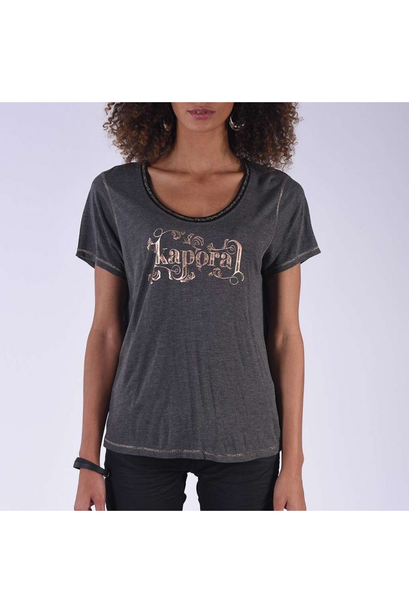 T shirt kaporal manches courtes femme THELA dark grey