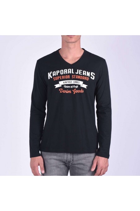 T shirt Kaporal manches longues homme FARTO Black