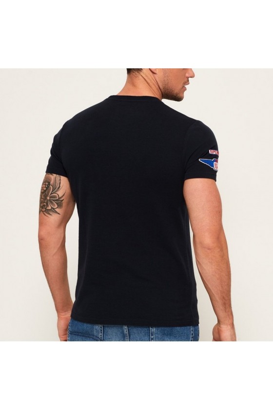 T shirt Superdry manches courtes homme 500CC Moto éclipse navy