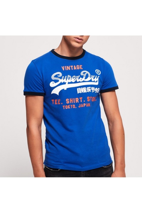 T shirt Superdry manches courtes homme shirt shop retro ringer pitch royal