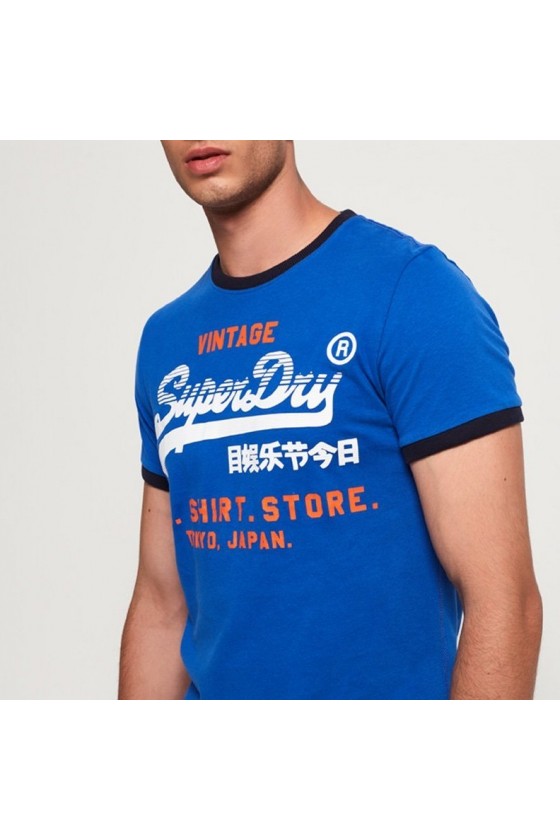 T shirt Superdry manches courtes homme shirt shop retro ringer pitch royal
